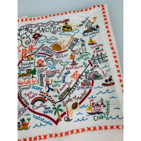 Catstudio Left my Heart in San Francisco California Tea Kitchen Towel Colorful G - Picture 4 of 11